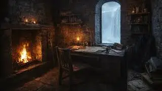 Studying at Castle Black | Game of Thrones Ambience | Fireplace and Snowy View of the Wall❄️🔥