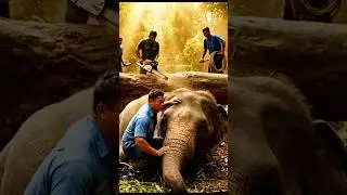 Heroic Elephant Rescue: Trapped Under a Fallen Forest Tree