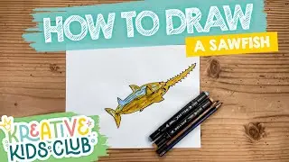 Learn How to Draw an Easy SAWFISH | Educational Step-by-Step Drawing Tutorial for Kids!
