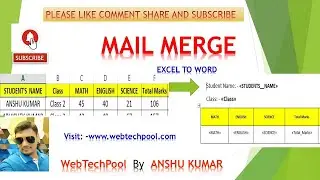 How to use the Mail Merge in Word to print letters by using the data from an Excel sheet? Mail merge