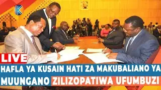 LIVE: HAFLA YA KUSAIN HATI ZA MAKUBALIANO YAKUONDOA HOJA ZA MUUNGANO ZILIZOPATIWA UFUMBUZI