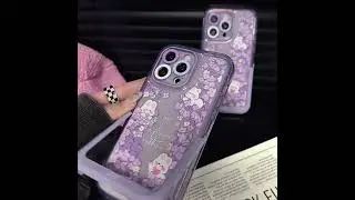 Invisible Holder Fashion Purple Cartoon Rabbit Case Cover for Apple iPhone Series