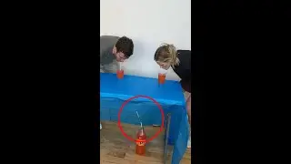 Guy pranks girl in drinking challenge with extra long straw! 😂
