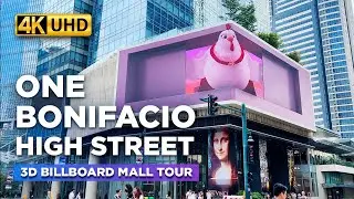 Step Inside ONE BONIFACIO HIGH STREET Mall | The Iconic 3D Billboard Building in BGC!【4K】