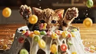 Funny Baby Cat Chaos &ndash; Ice Cream Disaster & Rolling Trash