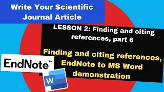 How to use EndNote to insert references into Microsoft Word