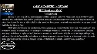 Section 354 C || Voyeurism || Indian Penal Code