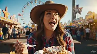Cowgirl Enjoys Texas Funnel Cake