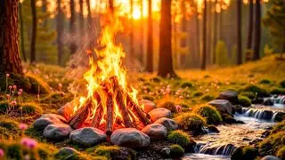 Cozy Winter Night by the Fire | Snowy Lake, Crackling Fire Gentle for Restful Sleep
