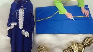 طريقه تفصيل إسدال صلاة بنات صغار لعمر 7-8سنوات للمبتدئات بدون باترون 🎉