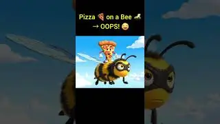 Pizza Rides a Flying Bee 🐝🍕 | Funny Short Cartoon Animation