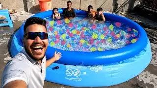 500 Water Balloons In Water Pool Delhi | Biggest Water Balloons Fight In Pool | Water Balloons