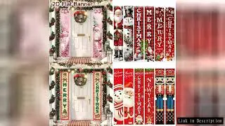 VIKAMA Christmas Door Banner Santa Claus Snowman Porch Sign Winter Party Decorations Indoor & Outdoo