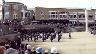 The Welsh Guards down Cardiff Bay - St Davids Day 2015