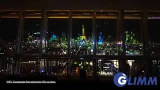 100% transparent front projection film on glass