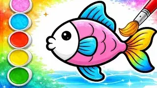Fish Drawing and Coloring 🎨 | Learn Colors