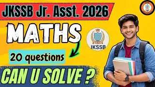 JKSSB Junior Assistant 2026 Maths Mock Test | Top 20 Most Expected Questions 💯 | #jkssb