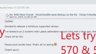 Windows based AMD Memory Tweak - with RedPandaMining