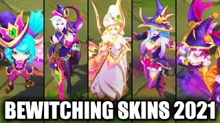 All New Bewitching Skins Spotlight Syndra Nami Fiora Morgana Yuumi Poppy (League of Legends)