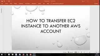 Как перенести экземпляр EC2 на другую учетную запись AWS
