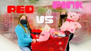 RED VS PINK Challenge | Target Shopping and Haul!