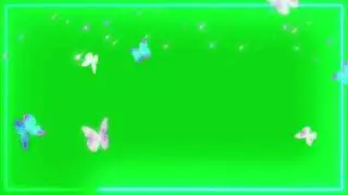 Neon Light Border With Butterfly & special effect | #greenscreen #neonlightbackground
