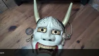 Japanese Evil Eye Protector Rare Japanese Handmade wood Hannya Oni Mask Made in Dec.1992 Signed.