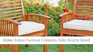 Walker Edison Furniture Company Solid Acacia Wood Patio Chairs Review