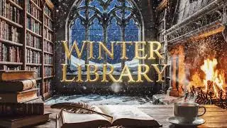 3hr | Cozy Antique Library | Relaxing Classical Music & Crackling Fireplace (눈 내리는 앤틱 도서관)