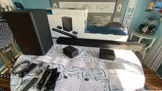 Insignia 5.1.2 - Channel Soundbar with Subwoofer and Satellite Speakers unbox and install