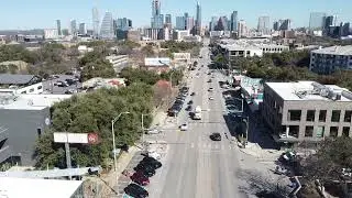South Congress Ave. Drone Footage - Austin, TX 2/9/23 11:29AM