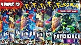 HYPER RARE PULL! OPENING 9 POKEMON SUN & MOON FORBIDDEN LIGHT BOOSTER PACKS! 8 HITS! PART 2