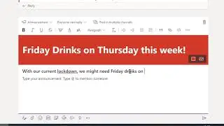 Announcements in Teams