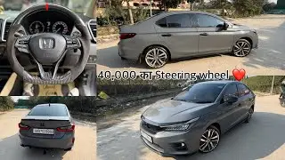 Honda city modified | Carbon fiber steering for honda city | nardo grey honda city