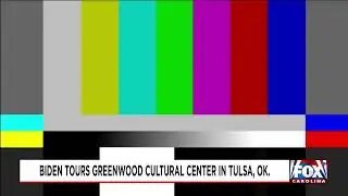 Biden tours Greenwood Cultural Center in Tulsa, OK.
