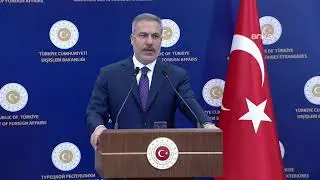 Hakan Fidan, Umman Dışişleri Bakanı Sayyid Badr Al Busaidi ile ortak a&ccedil;ıklama yapıyor /Ankara #Canlı