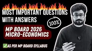 Economics Most Important Questions with Answers | MP board Commerce| Microeconomics Class 12