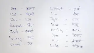 Animals Name in English with Hindi | जानवरों के नाम