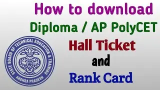 APPOLYCET | Diploma | How to download ap polycet hall ticket and Rank card | Hall Ticket | Rank Card