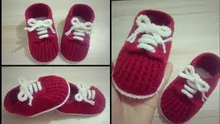 طريقة عمل حذاء كروشيه  / how to crochet a shoes