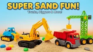 Kids Toy Trucks in Sand | Fun Toy Construction Play