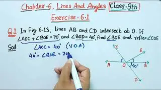 Ex 6.1 Q1 class 9 Maths NCERT | Class 9th Maths chapter 6 Lines and angles exercise 6.1 Question 1