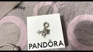 Pandora 925 Sterling Silver Airplane, Globe Suitcase Dangle Charm