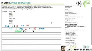[In Class] -  Arrays and Pseudocode problems
