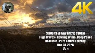 Emotional Baltic Storm &bull; Raw Power & Peaceful Roar | 3 Hours of Real December Waves & Wind