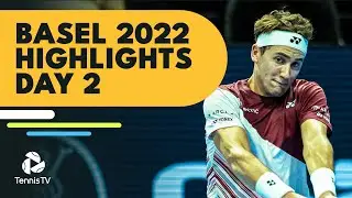 Ruud Battles Wawrinka; Murray & Bautista Agut Also In Action | Basel 2022 Highlights Day 2