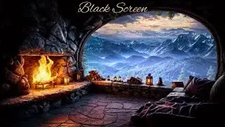 🌧 Find Peace with Cave Rain and Fireplace🔥 | Black Screen ⚫️