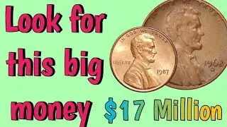One Cent USA 1987 & 1968 Lincoln Memorial Coins