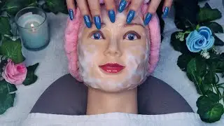ASMR Spa facial calmante 🌱 (limpeza, tratamento, massagem..)