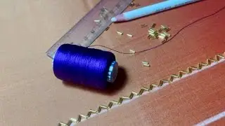 Very easy Bridal look sleeve and neck design using normal needle same like aari 
